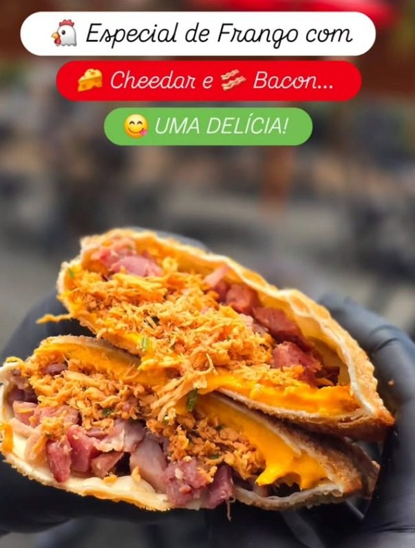 Pastel Especial Frango, Cheedar e Bacon